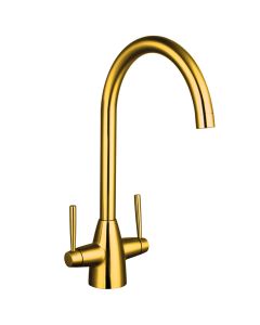 Trisen Roune Brushed Gold Two Handle Kitchen Mixer